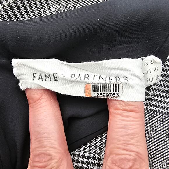 Fame & Partners Womans size 6 Everly Plaid and Black Career Midi Dress V-Neck - Picture 6 of 8